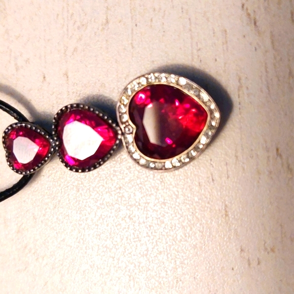 Elegant Sterling Silver Ruby Red Heart Pendant Necklace - Picture 4 of 5